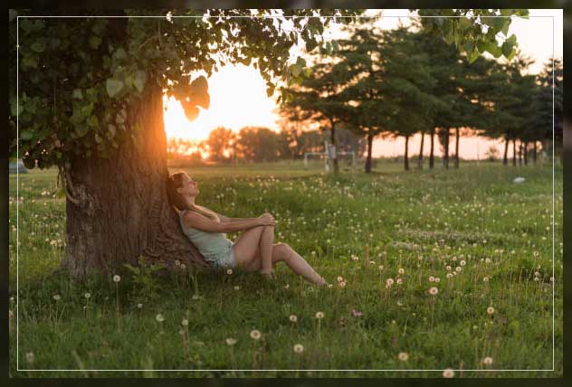 relaxing in nature