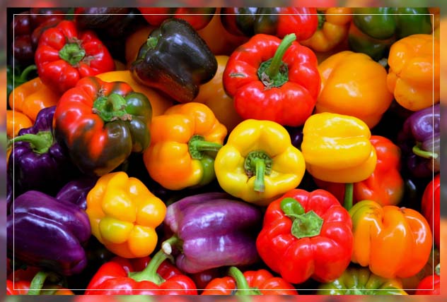 peppers of various colors
