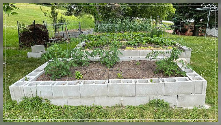concrete blocks for garden beds 1